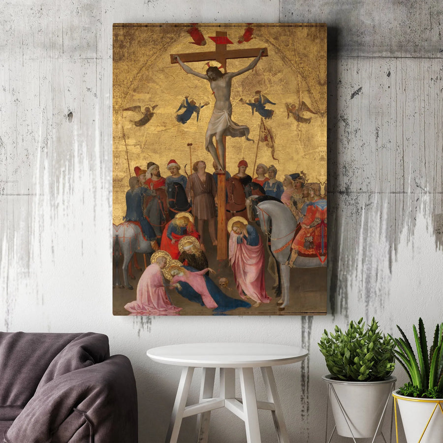 Crucifixion Canvas Wall Art | Renaissance Religious Painting Print | Premium Gallery Wrapped Canvas | Christian Home Decor & Easter Gift