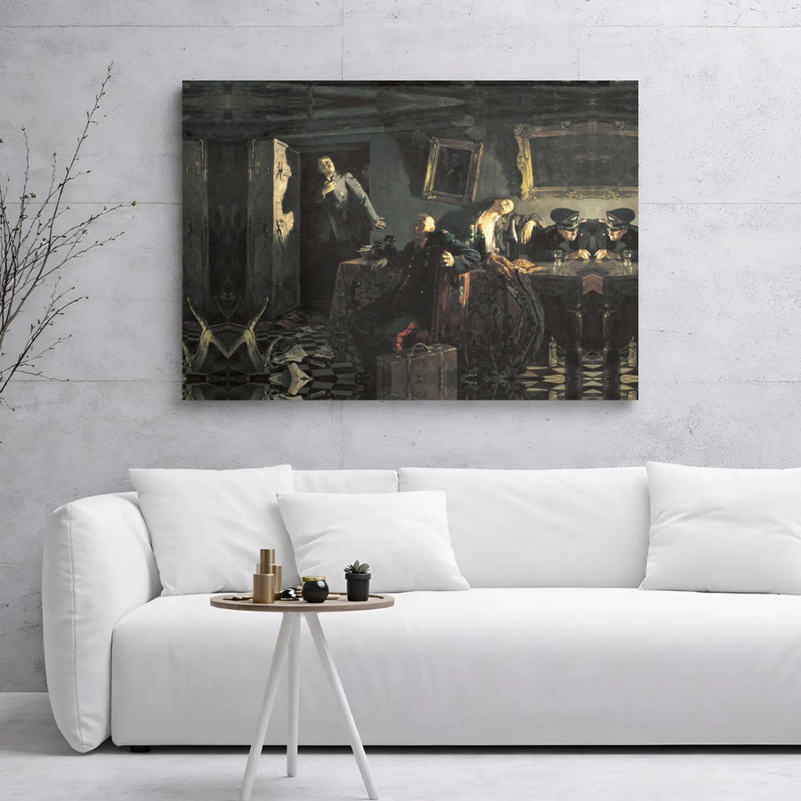 Mikhail Khmelko The Last Day Of The Reich Chancellery Painting | Historical War Art Print | Gallery-Wrapped Premium Canvas | Military History Decor