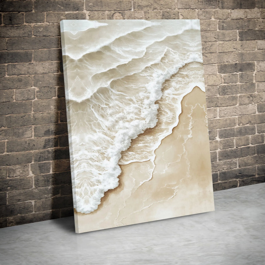 Ocean Waves Canvas Print | Minimalist Seascape Aerial View | Premium 1.25" Gallery Wrap | Modern Coastal Home Decor Gift