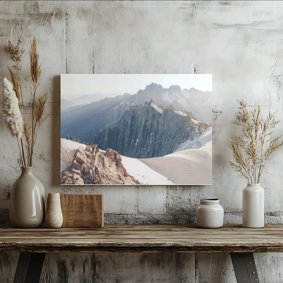 Chamonix Mont Blanc Canvas Print | Alpine Mountain Landscape Photography | Premium Gallery Quality | Gift for Skiers & Mountaineers