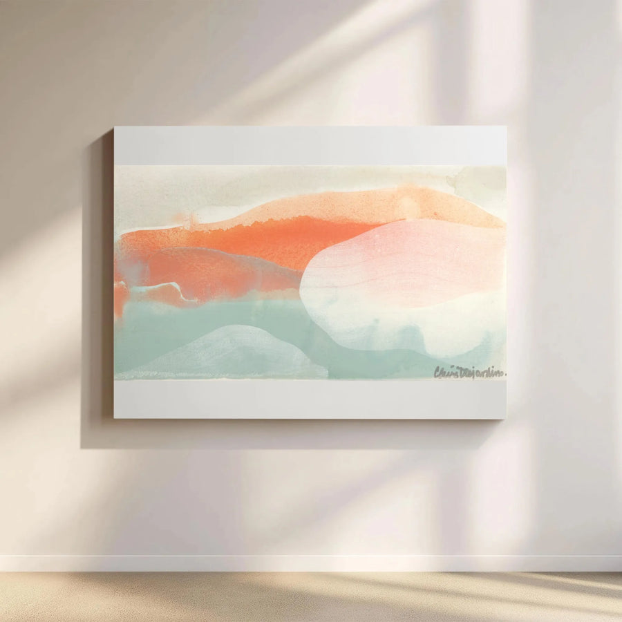 Abstract Landscape Canvas Wall Art | Modern Coastal Watercolor Print | Premium Gallery Wrapped Canvas | Modern Home Decor Gift