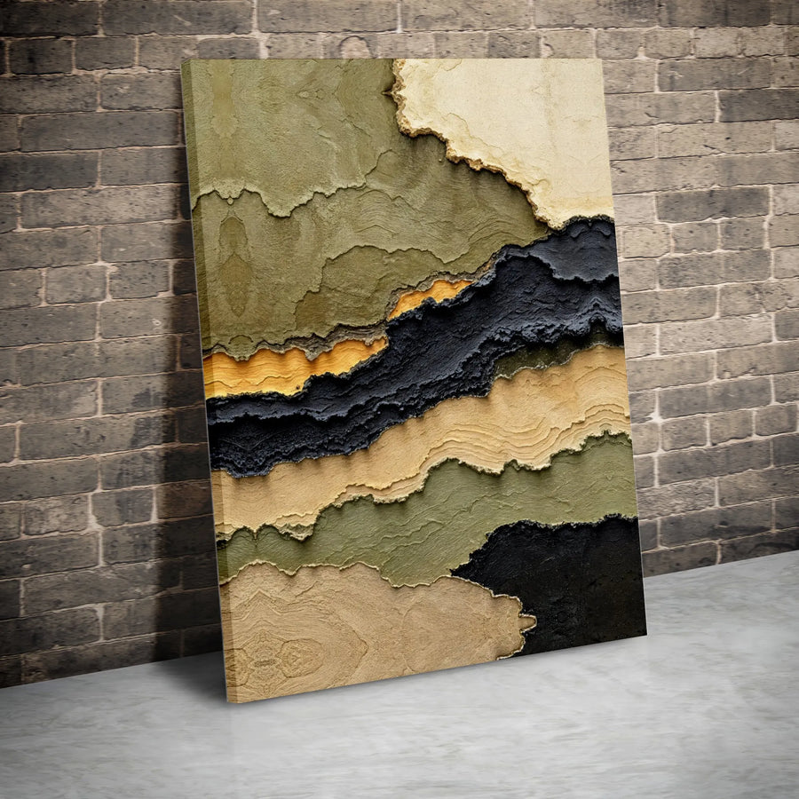 Abstract Textured Canvas Print | Geological Strata Earth Tone Design | Premium Gallery Wrap Canvas | Modern Minimalist Home & Office Decor Gift