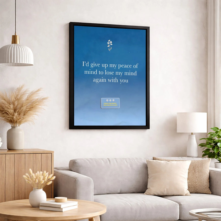 Lyrical Wall Art | Daisy Minimalist Quote Print | 1.25" Gallery Wrapped Canvas | Romantic Home Decor Gift