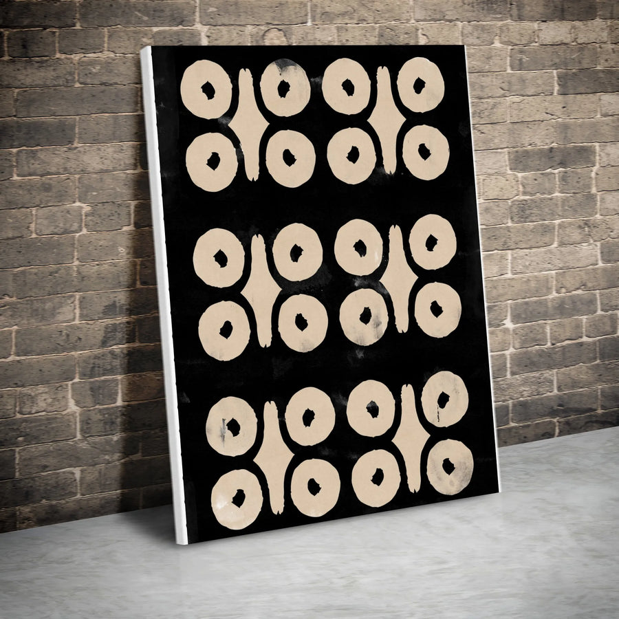 Abstract Geometric Canvas Wall Art | Minimalist Tribal Block Print Style | Premium Gallery Wrap Canvas | Modern Home Decor Gift