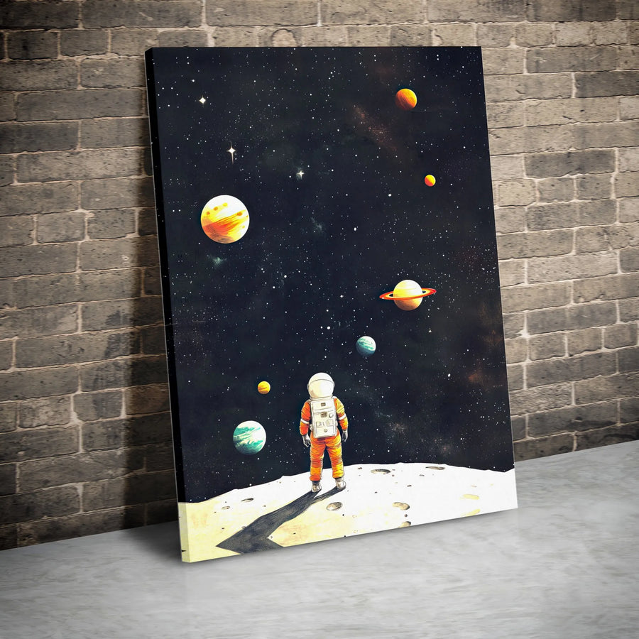 Astronaut Wall Art Print | Cosmic Space Galaxy Poster | Premium Gallery Canvas | Unique Astronomy Gift for Space Lovers