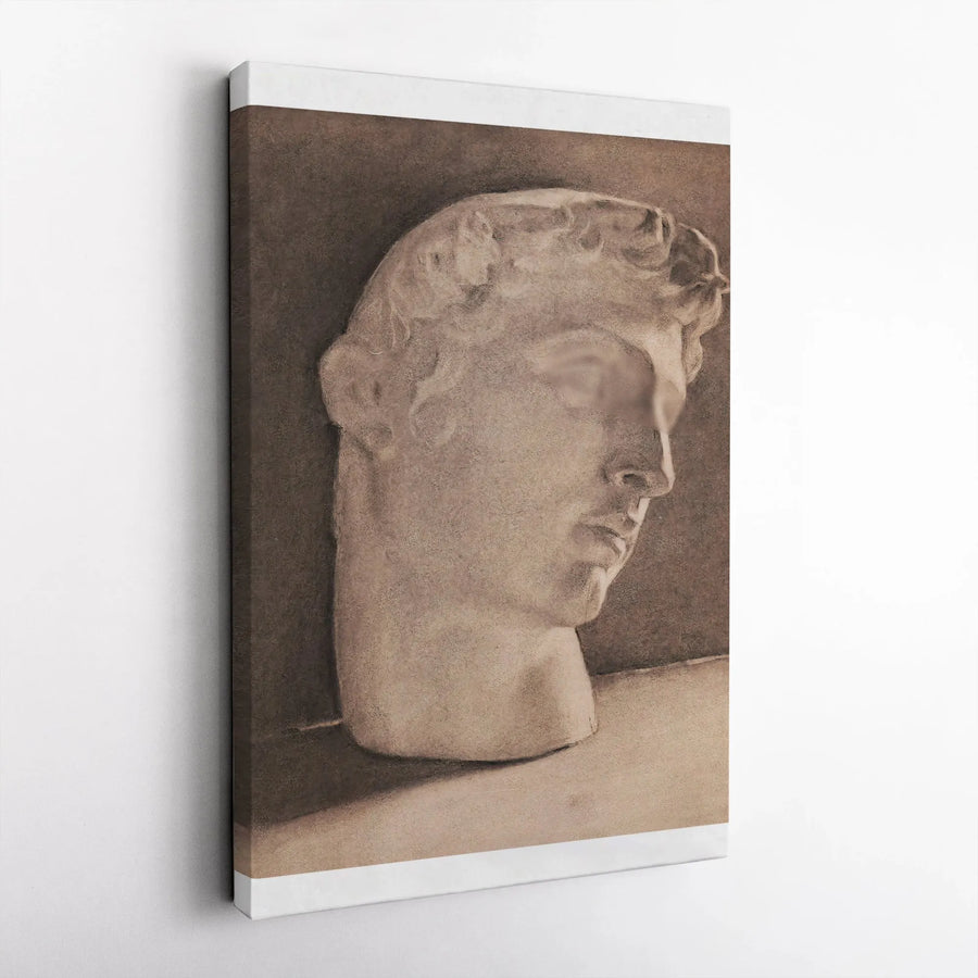 Classical Greek Sculpture Canvas Art | Charcoal Sketch Bust Portrait | Gallery Quality 1.25 Inch Wrap | Premium Minimalist Decor Wall Print