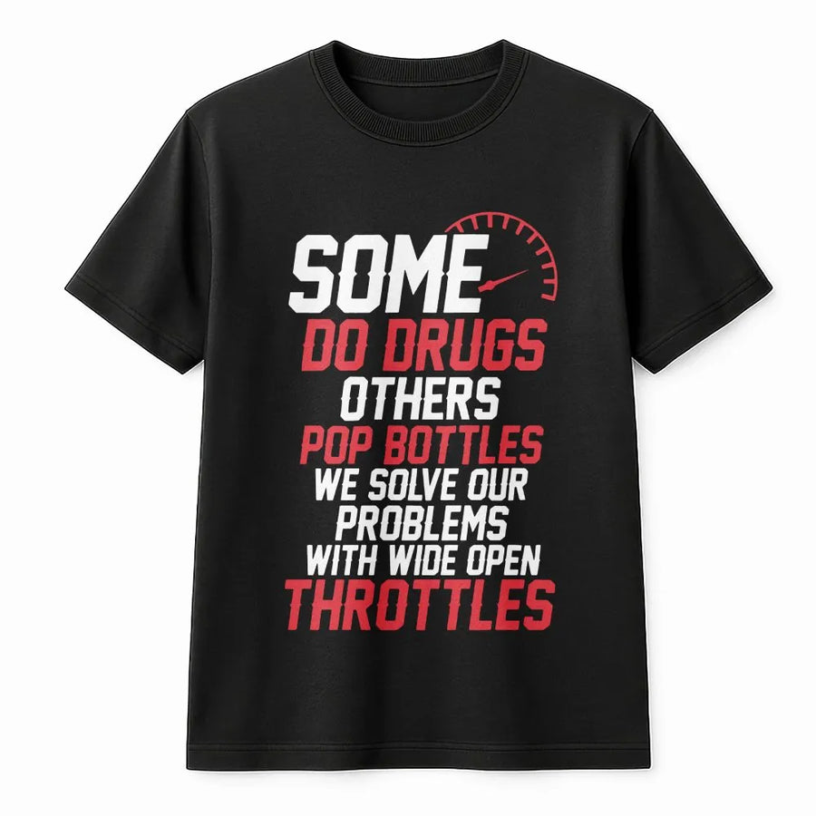 Wide Open Throttle T-Shirt | Funny Biker Graphic Tee | Soft Breathable Cotton | Gift for Car Guy or Motorcycle Enthusiast