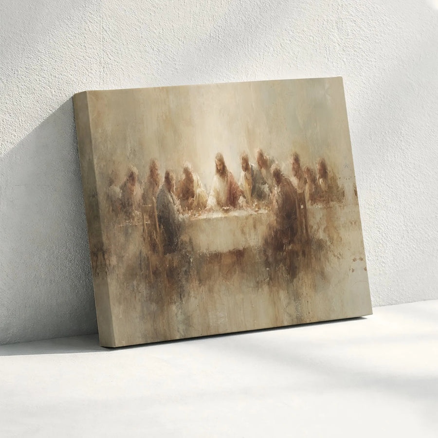 The Last Supper Canvas Print | Abstract Jesus Wall Art | Premium Gallery Wrapped 1.25" Profile | Religious Home Decor Gift