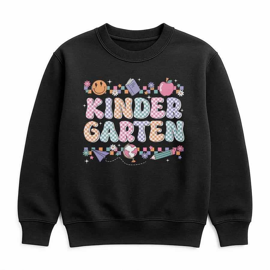 Kindergarten Teacher Shirt | Retro Groovy Back to School Graphic | Premium 100% Cotton Tee | Gift for Elementary Educator