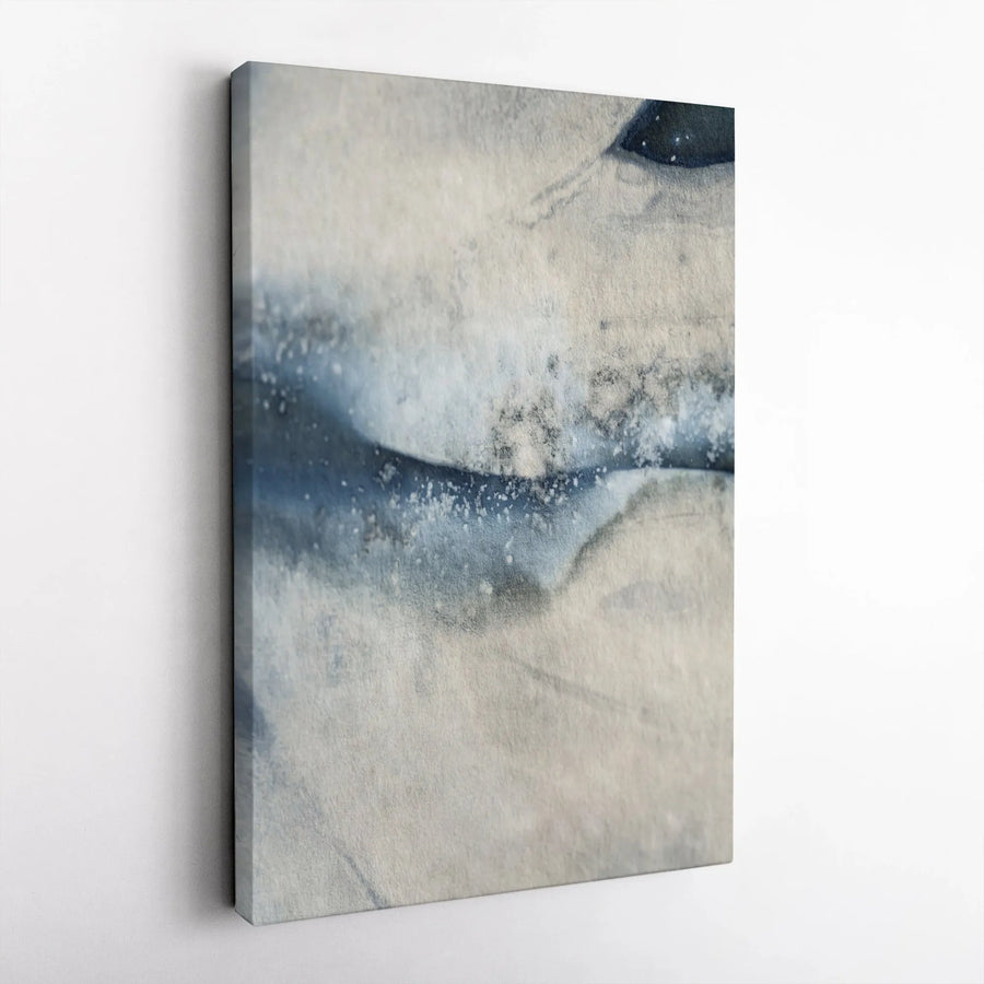 Abstract Vertical Canvas Print | Minimalist Blue and Grey Wall Art | Premium Gallery Wrap | Modern Home Decor Gift