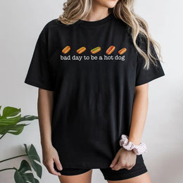 Funny Hot Dog T-Shirt | Bad Day To Be A Hot Dog Graphic Sweatshirt | Premium Cotton Blend | 4th of July BBQ & Memorial Day Gift