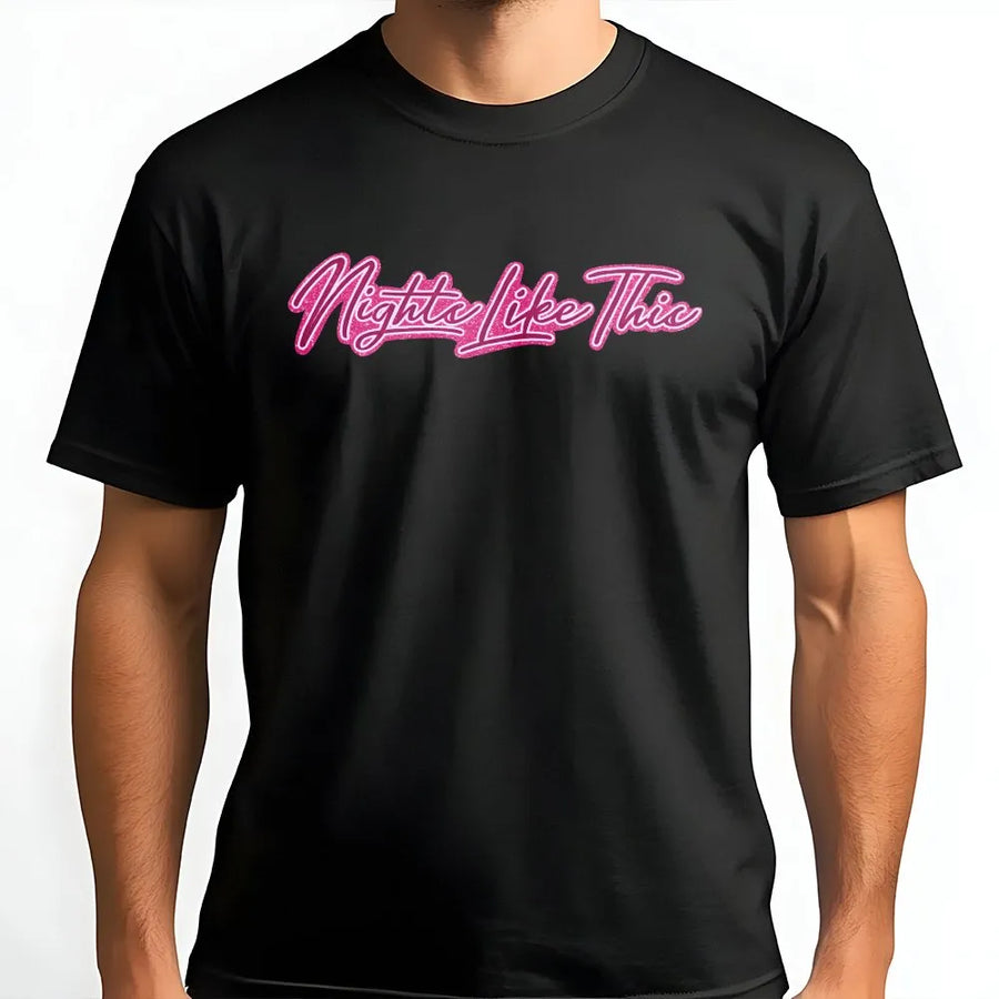 Nights Like This T-Shirt | Retro Pink Script Graphic Pullover | Soft Cotton-Blend | Unisex Y2K Aesthetic Streetwear Gift