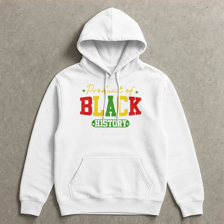 Product of Black History Hoodie | Pan-African Colors Graphic Design | Premium Cotton Blend | Gift for Black History Month & Juneteenth Pride