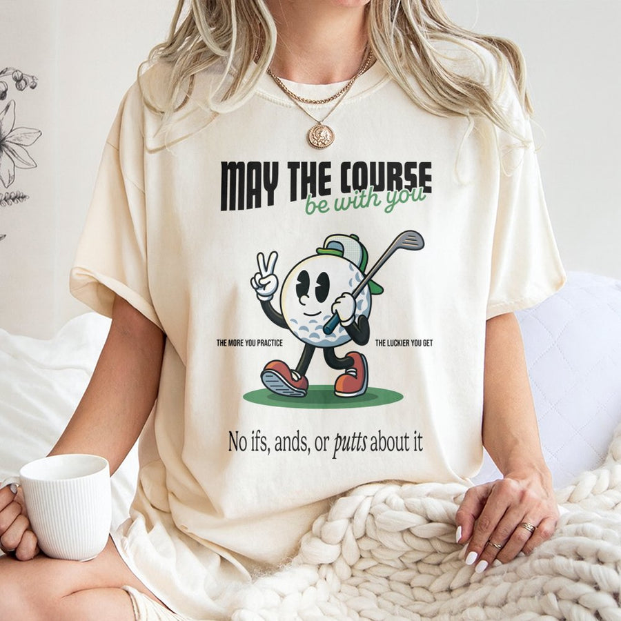 Funny Golf T-Shirt | Retro Cartoon Ball Design | 100% Premium Cotton | Perfect Gift for Golfers, Dad, and Golf Lovers