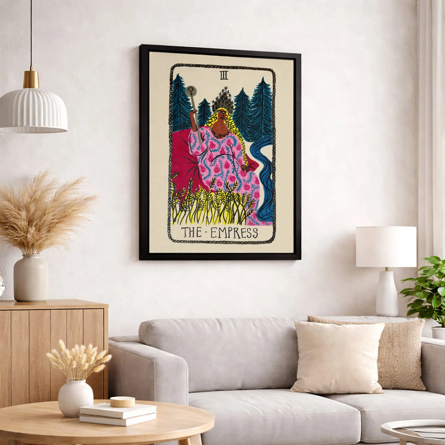 The Empress Tarot Card Wall Art | Mystical Goddess Illustration | Premium Gallery Wrapped Canvas | Spiritual Home Decor Gift for Her