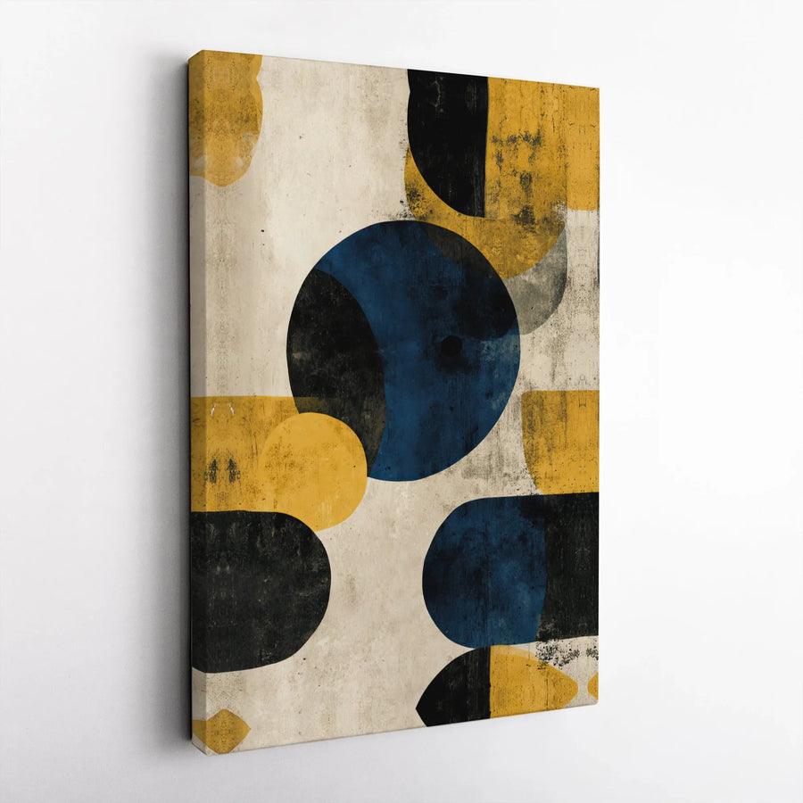 Mid Century Abstract Canvas | Geometric Wall Art Print | Premium Gallery-Wrapped 1.25-Inch Profile | Minimalist Modern Home Office Decor