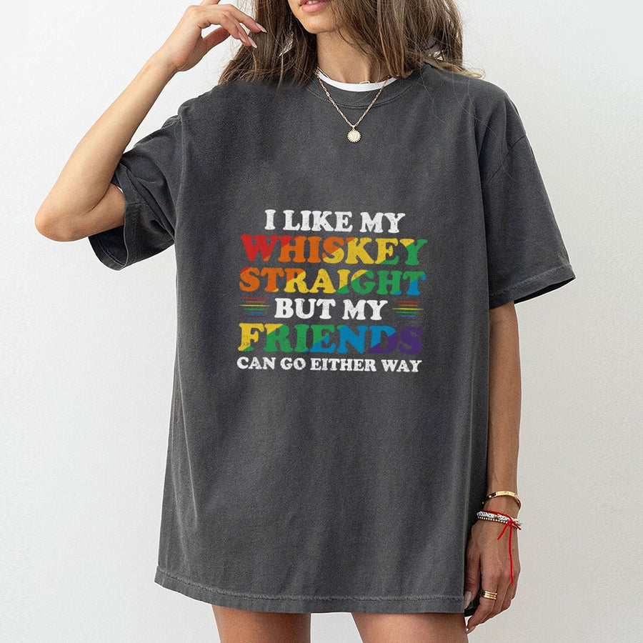 LGBTQ Pride Whiskey T-Shirt | Funny Rainbow Alcohol Slogan Design | 100% Cotton Premium Tee | Inclusive Gift For Whiskey Lovers And Friends