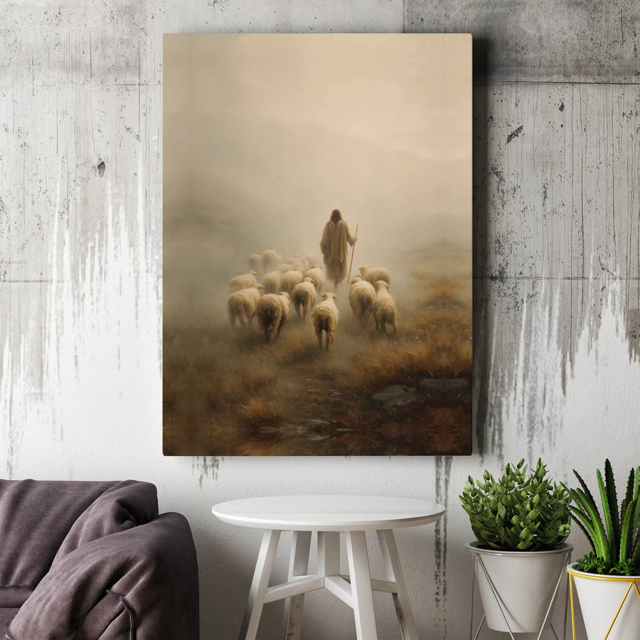 Jesus The Good Shepherd Canvas Print | Religious Christian Wall Art | Premium Fade-Resistant Gallery Wrap | Meaningful Home Decor Gift