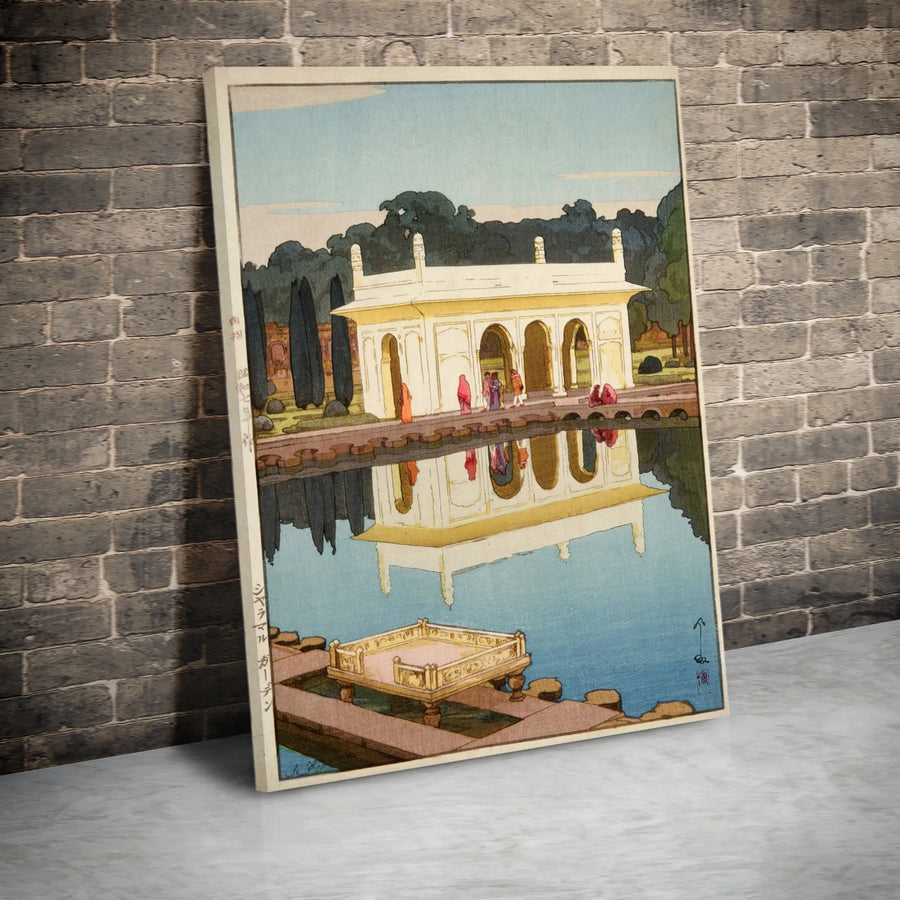 Hiroshi Yoshida Shalimar Garden Vertical Canvas | Vintage Japanese Woodblock Print Reproduction | Premium Thick Gallery Wrap Canvas | Collector's Asian Home Decor Gift