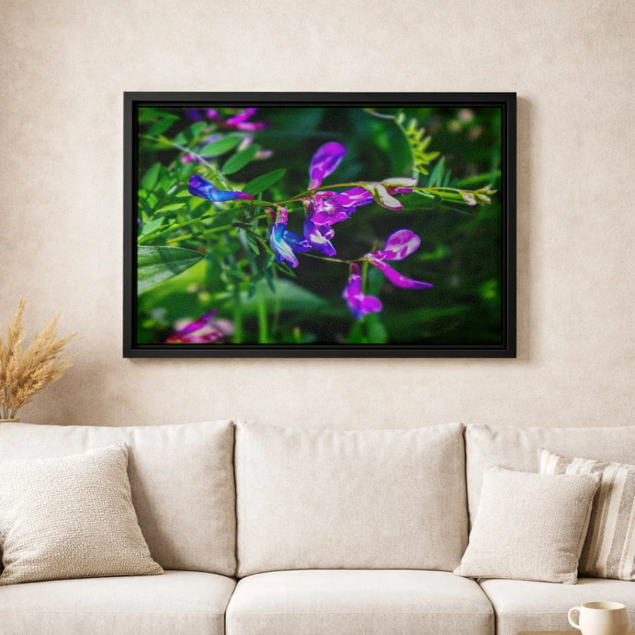 Purple Wildflower Canvas Print | Macro Botanical Floral Art | Premium Gallery Wrapped Wall Decor | Nature Inspired Gift for Home Office