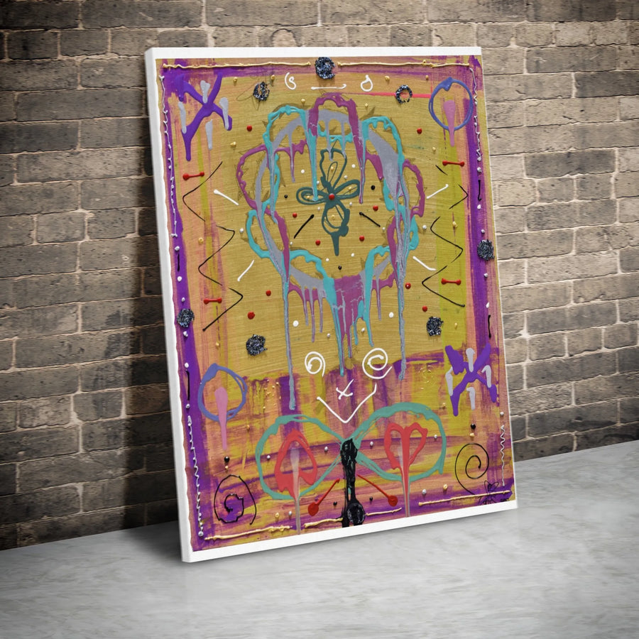 Abstract Graffiti Canvas | Colorful Drip Painting Wall Art | Premium Frameless Print | Modern Home Decor Gift