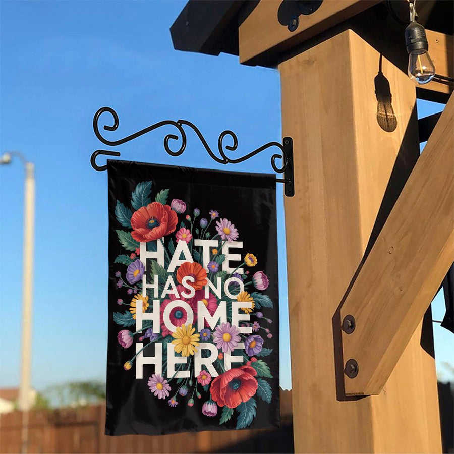 Hate Has No Home Here Garden Flag | Floral Kindness Yard Decor | Weather-Resistant Polyester | Premium Welcoming Outdoor Signage Gift