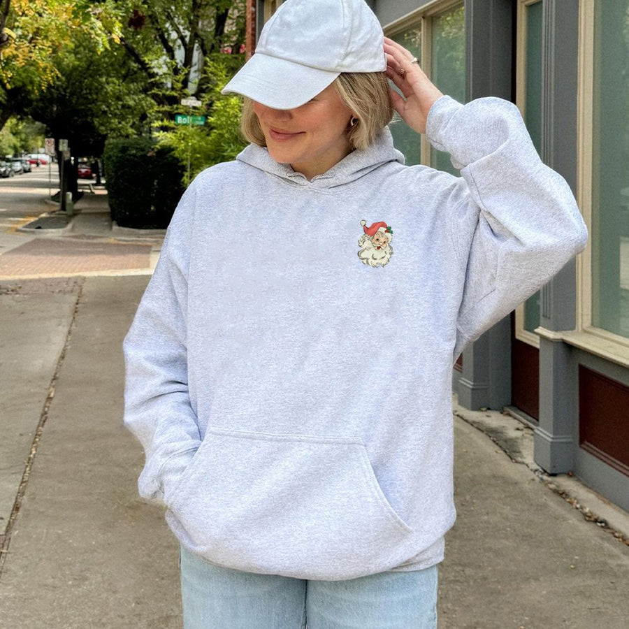 Vintage Santa Hoodie | Retro Christmas Graphic Pullover | Soft Cotton Blend Sweatshirt | Festive Holiday Gift for Women and Men