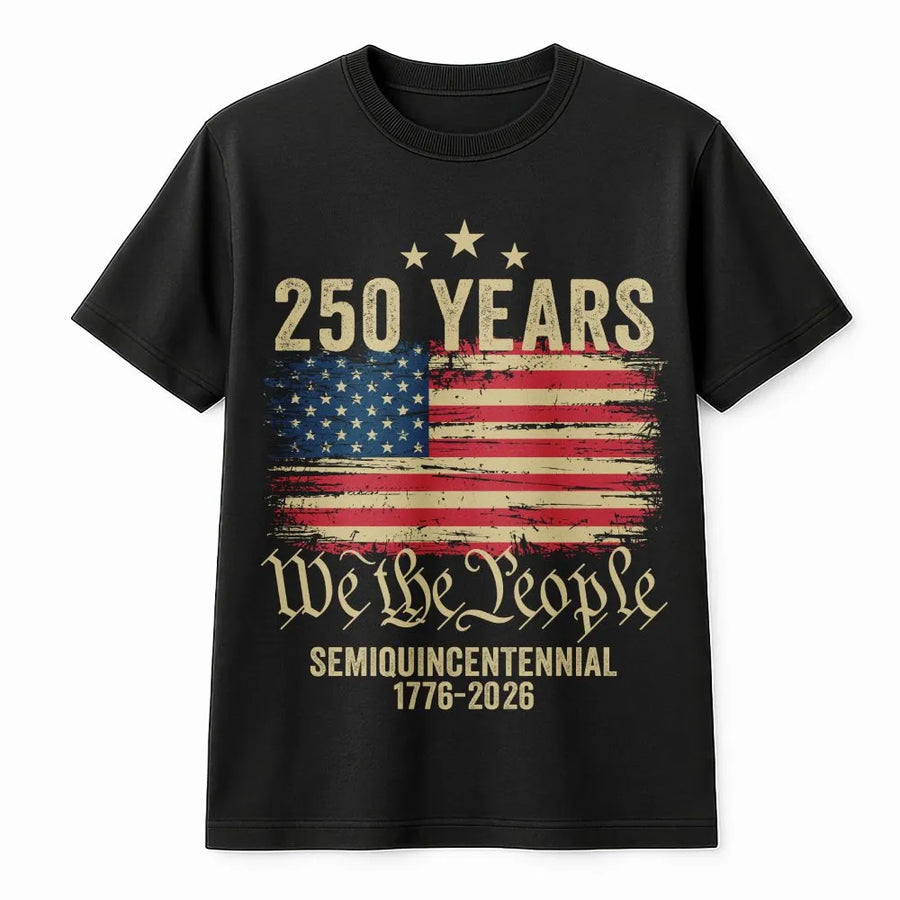 USA 250th Anniversary T-Shirt | Distressed American Flag Design | Premium 100% Cotton | Semiquincentennial 1776-2026 Patriotic Gift