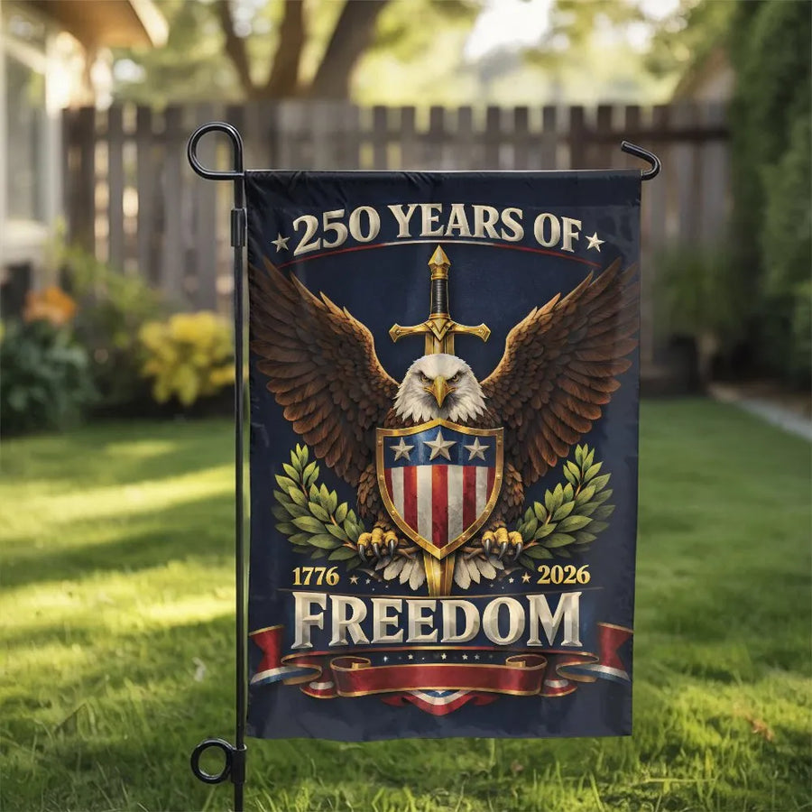 Patriotic 250th Anniversary Garden Flag | American Eagle Freedom 1776-2026 | Double Sided Weatherproof Yard Decor | Commemorative Gift for Patriots