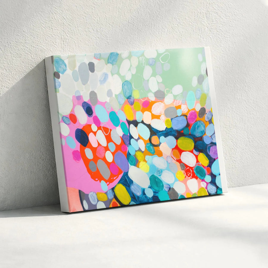 Abstract Colorful Canvas Wall Art | Joyful Bubble Painting Print | Premium Fade-Resistant Canvas | Modern Home & Office Decor Gift