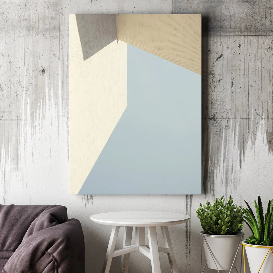 Minimalist Geometric Vertical Canvas | Modern Abstract Color Block Print | Premium Gallery Wrapped Wall Art | Living Room & Office Decor Gift