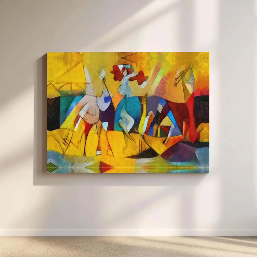 Abstract Canvas Wall Art | Vibrant Jazz Musician Painting Print | Premium Thick Gallery Wrap Canvas | Modern Living Room Decor Gift