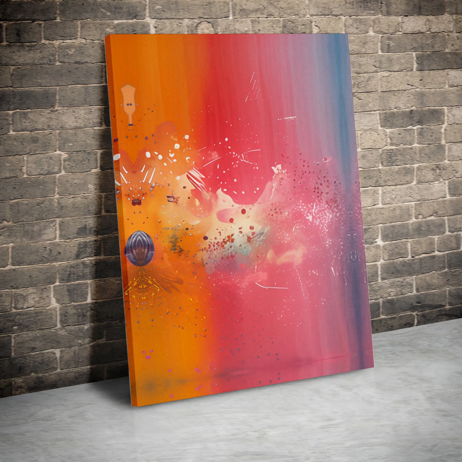 Abstract Canvas Wall Art | Vibrant Gradient Paint Splatter Print | Premium Gallery Wrapped Decor | Modern Living Room Home Office Gift