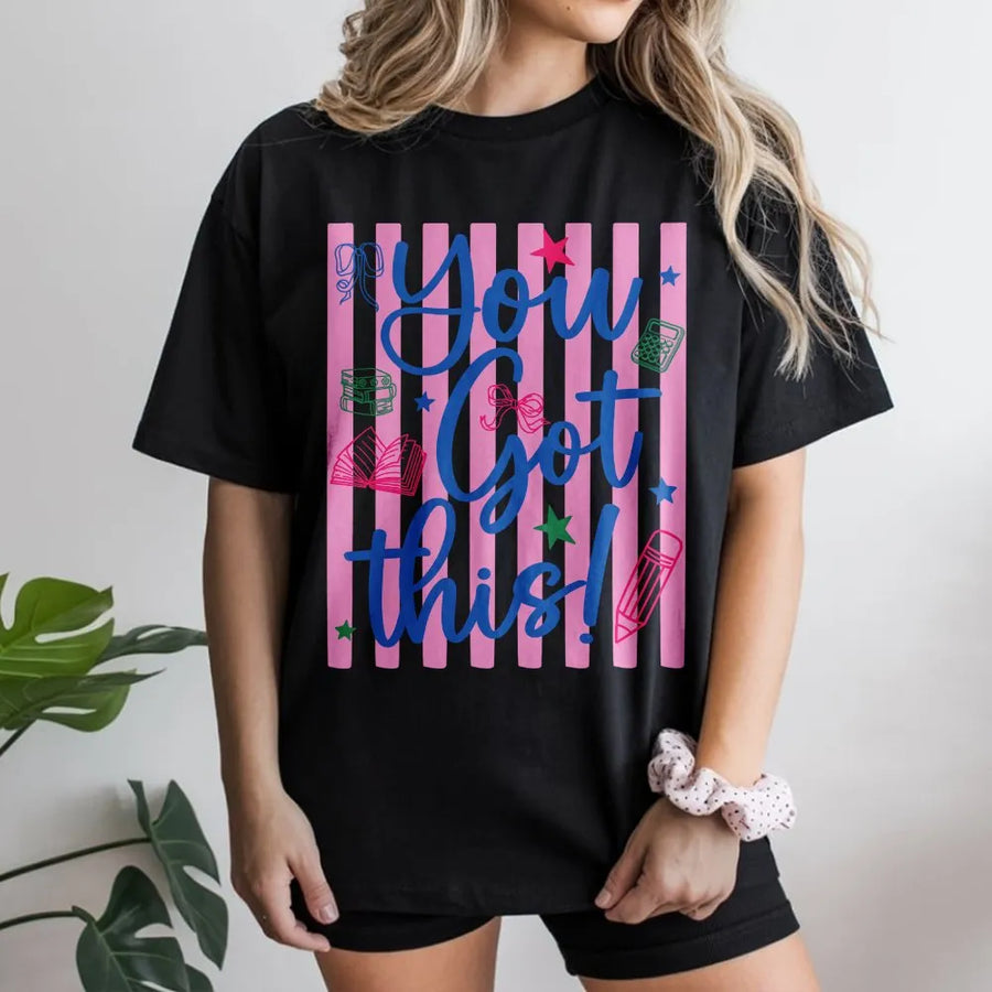 You Got This T-Shirt | Motivational School Exam Design | 100% Cotton Premium Quality | Preppy Student and Teacher Gift Tee