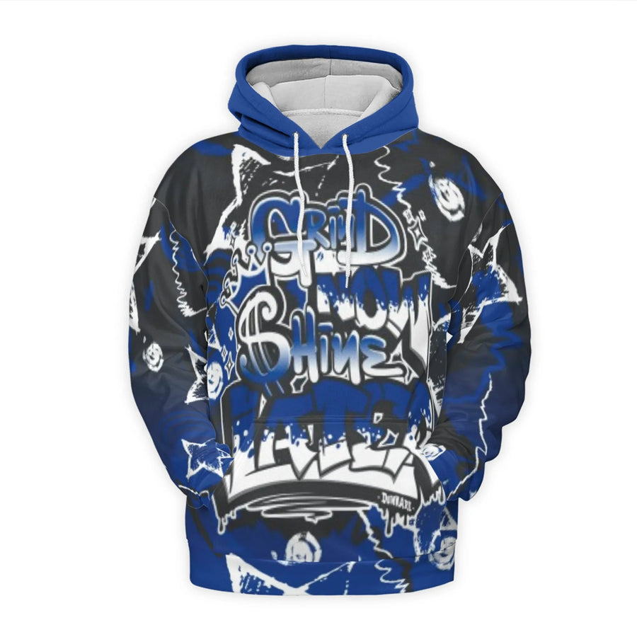 Grind Shine Graffiti Hoodie | Urban Star Pattern Streetwear | Premium Brushed Fleece 3D Print | Unisex Hip Hop Gift For Men And Women