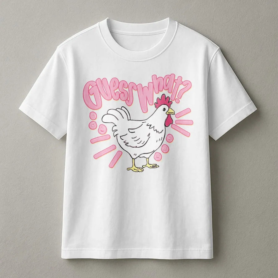 Funny Chicken T-Shirt | Guess What Chicken Butt Joke Graphic | Soft Cotton Blend Unisex Jumper | Gift for Chicken Lover
