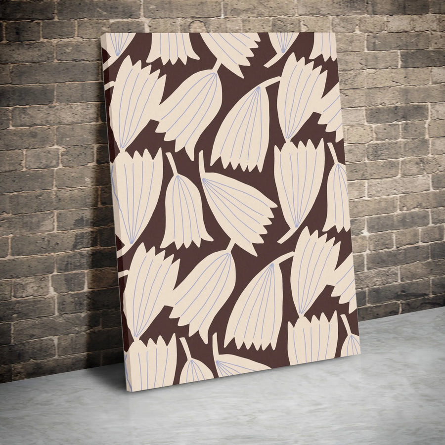Abstract Floral Canvas Print | Minimalist Bellflower Pattern | Premium Gallery Wrapped Canvas Art | Modern Home Decor Gift