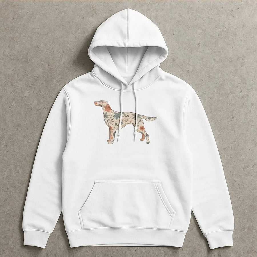 Irish Setter Dog Mom Hoodie | Floral Botanical Art Graphic | Premium Cotton Blend | Cozy Gift for Dog Lovers