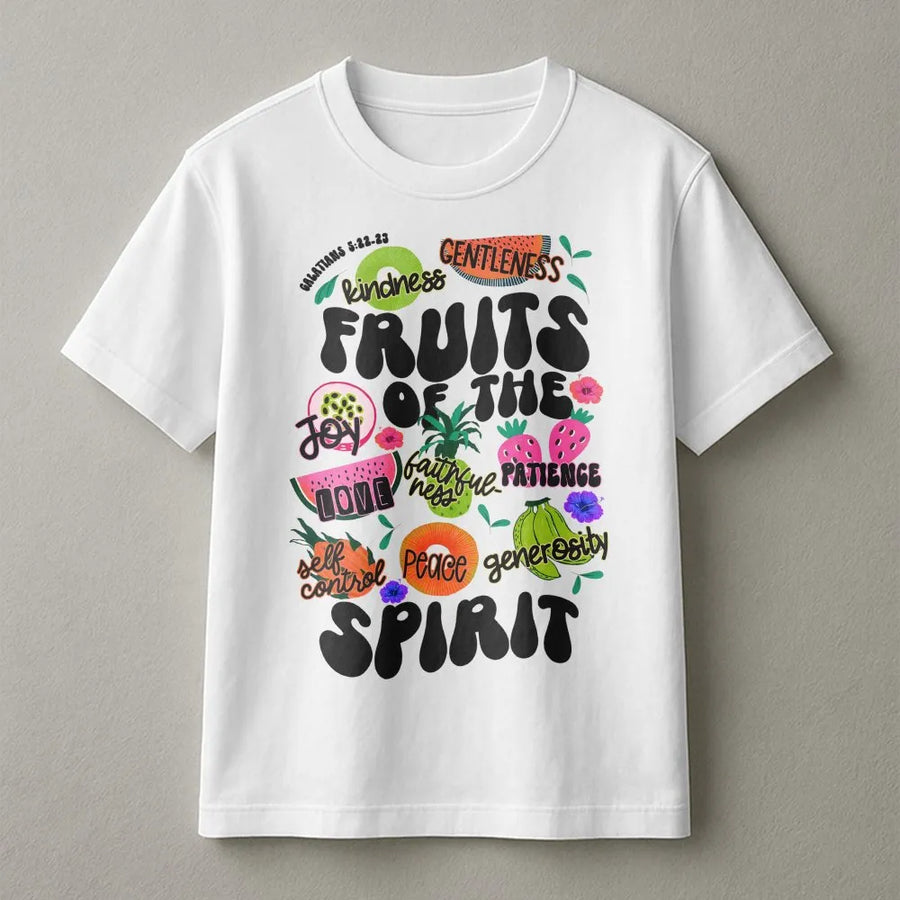 Fruit Of The Spirit T-Shirt | Galatians 5:22-23 Bible Verse Design | Premium Soft Cotton Christian Tee | Gift For Women & Youth Groups