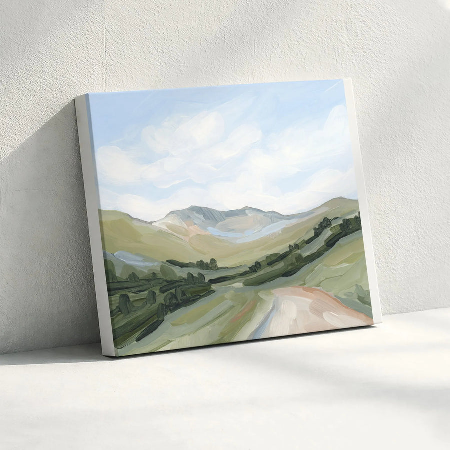 Abstract Landscape Canvas Wall Art | Modern Painterly Rolling Hills Print | Gallery Quality Canvas Print | Living Room & Bedroom Decor Gift