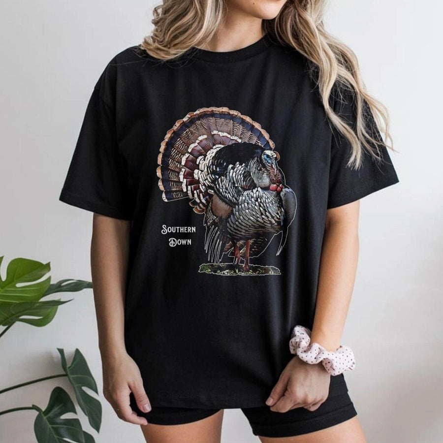 Wild Turkey Hunting T-Shirt | Realistic Bird Wildlife Graphic | Premium Cotton Unisex Apparel | Outdoor Gift For Hunters And Nature Lovers