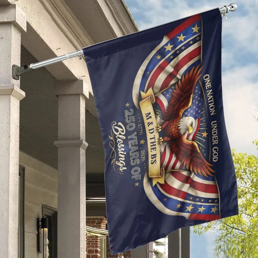 Patriotic Eagle House Flag | 250th Anniversary 1776-2026 Design | Double Sided Weather-Resistant Fabric | Premium Gift for Porch & Yard Decor