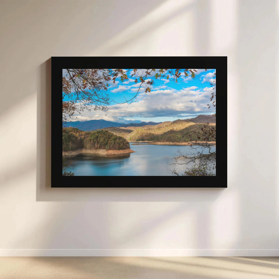 Mountain Lake Canvas Wall Art | Autumn Forest Landscape Print | 1.25" Gallery Wrap Premium Canvas | Nature Lover Home Office Decor Gift