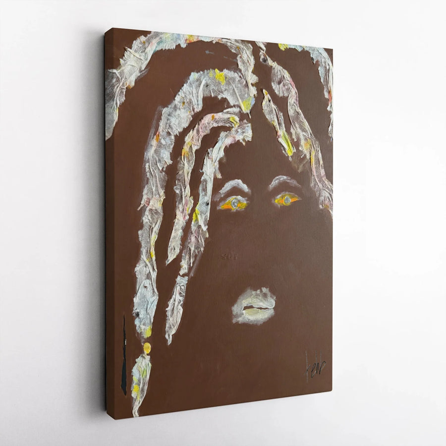 Abstract Portrait Canvas Print | Textured Dreadlocks Wall Art | Premium Gallery-Wrapped Fade-Resistant Decor | Unique Modern Home Gift