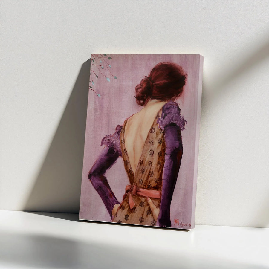 Elegant Woman Portrait Canvas Print | Vintage Figurative Art Painting | Premium 1.25" Thick Gallery Wrap | Collector's Gift for Home Decor