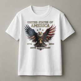 USA 250th Anniversary T-Shirt | Patriotic Eagle Liberty Bell Graphic | Premium 100% Cotton Tee | 1776-2026 Semiquincentennial Gift for Americans