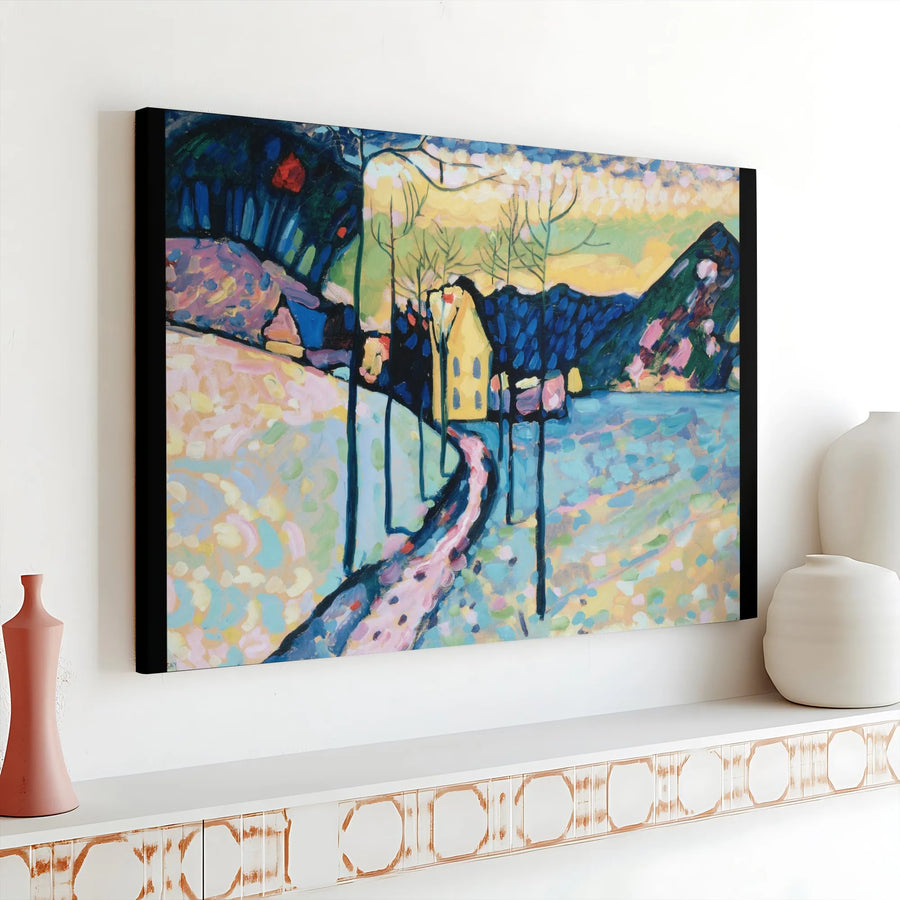 Winter Landscape Canvas Art | Wassily Kandinsky Expressionist Print | 1.25" Gallery Wrap Premium Wall Decor | Ready to Hang Artistic Home Gift
