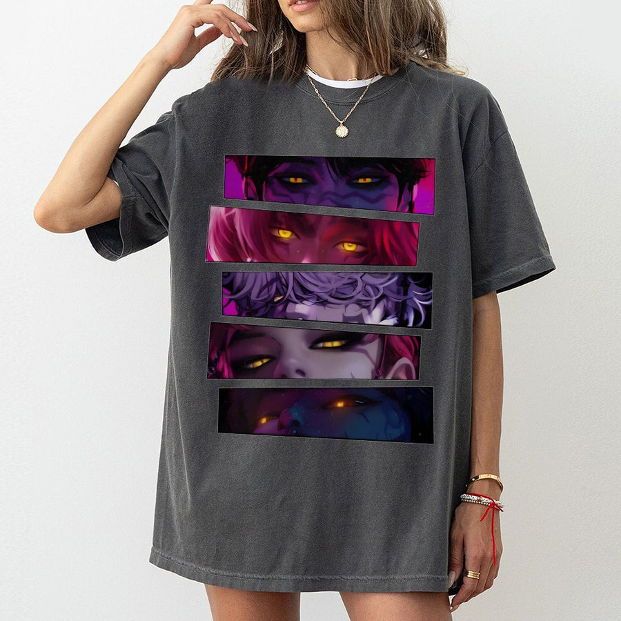 Anime Demon Eyes T-Shirt | Edgy Manga Character Graphic | Premium 100% Cotton Apparel | Gift for Otaku & Aesthetic Streetwear Fans