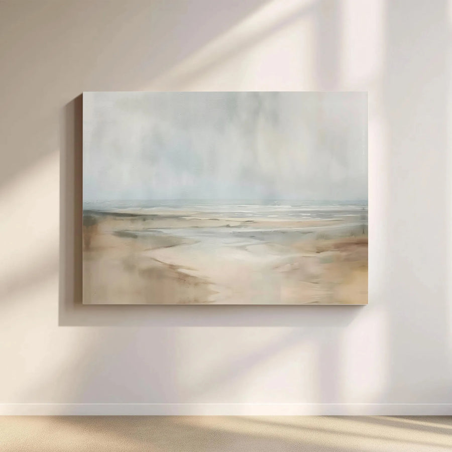 Neutral Coastal Seascape Canvas | Minimalist Beach Ocean Wall Art | Premium Gallery Wrapped 1.25" Profile | Modern Home Decor Gift