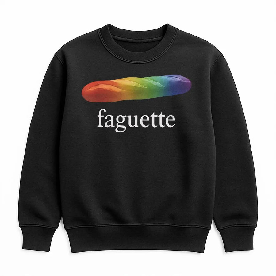 Faguette Sweatshirt | Funny Rainbow Baguette Pride Graphic | Soft Cotton Blend | Unisex LGBTQ Ally Gift for Pride Month